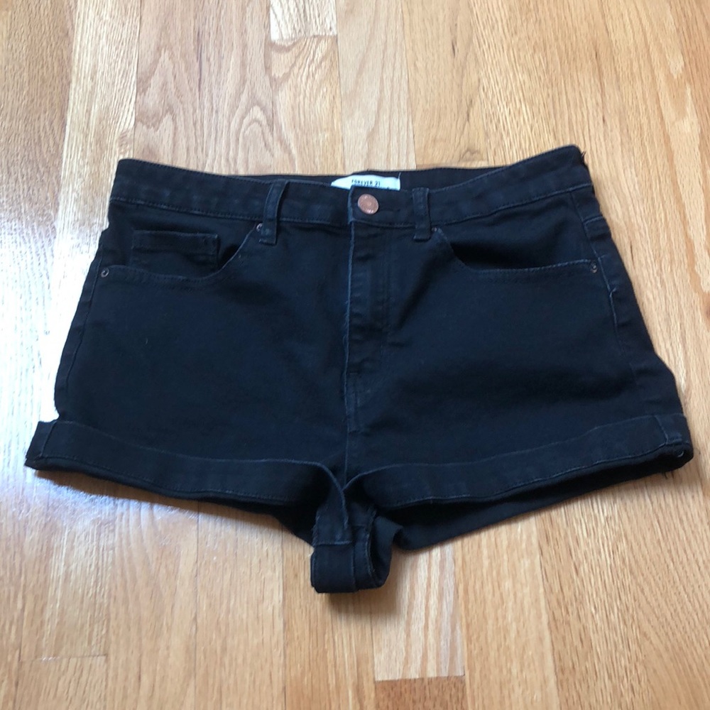 Black Jean Shorts